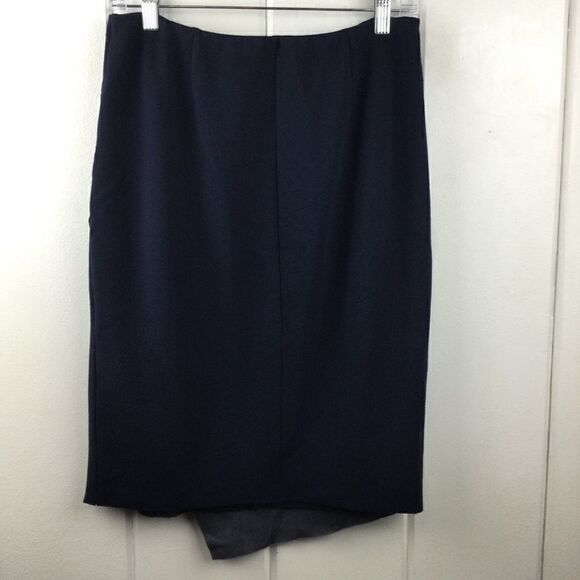Bailey 44 Meryl Navy Faux Leather Wrap Skirt - M - Picture 11 of 14